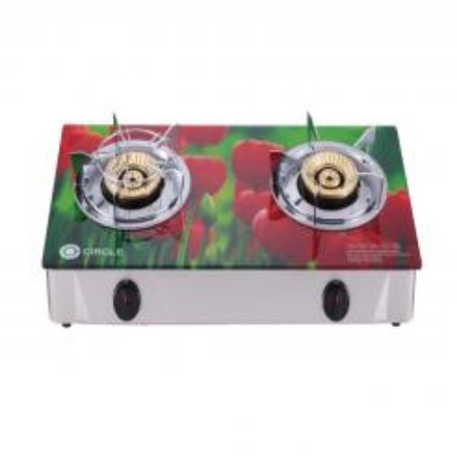 Picture of CIRCLE CABINET DOUBLE BURNER 3D-CGB-05 GLASS GAS STOVE