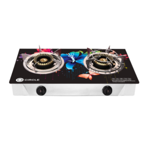 Picture of CIRCLE CABINET DOUBLE BURNER 3D-CGB-06 GLASS GAS STOVE