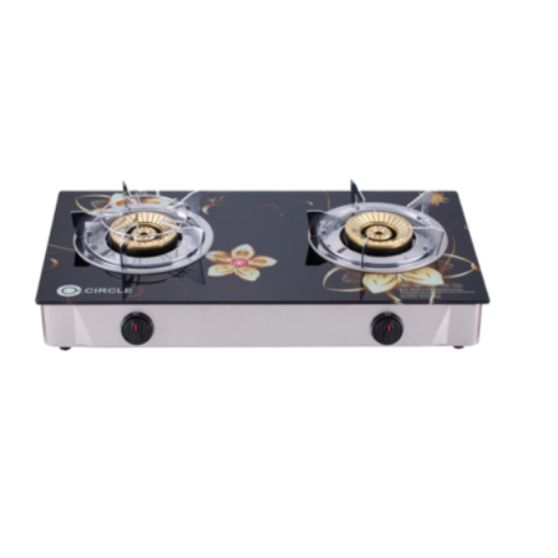Picture of CIRCLE CABINET DOUBLE BURNER 3D-CGB-07 GLASS GAS STOVE