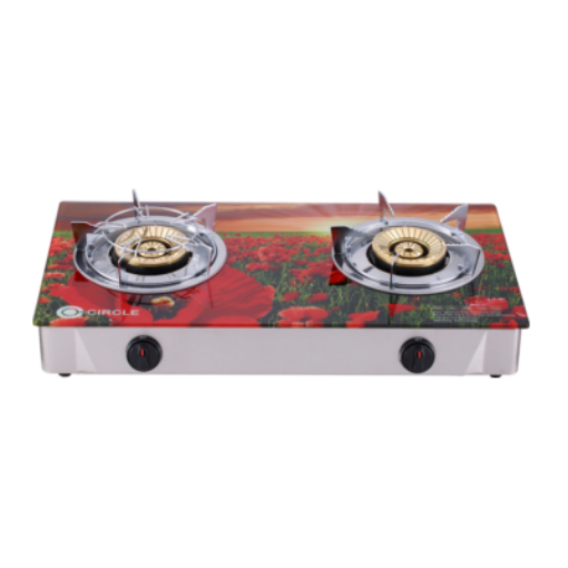 Picture of CIRCLE CABINET DOUBLE BURNER 3D-CGB-10 GLASS GAS STOVE