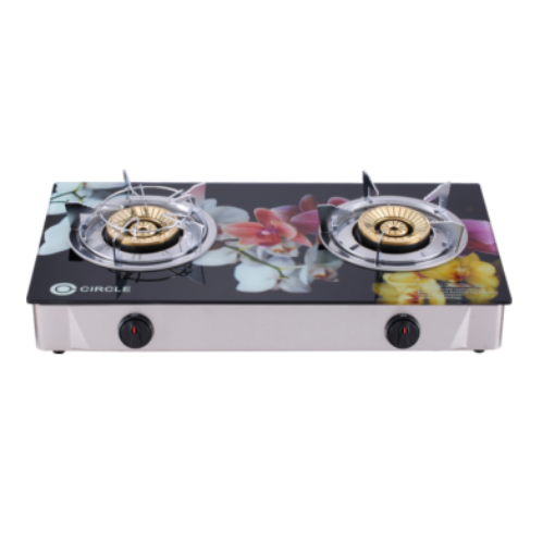 Picture of CIRCLE CABINET DOUBLE BURNER 3D-CGB-11 GLASS GAS STOVE