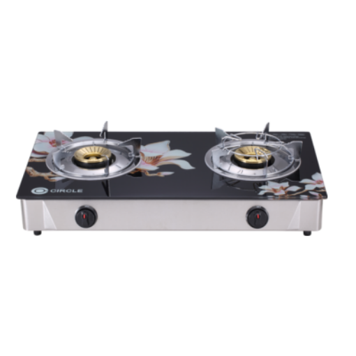 Picture of CIRCLE CABINET DOUBLE BURNER 3D-CGB-17N  GLASS GAS STOVE