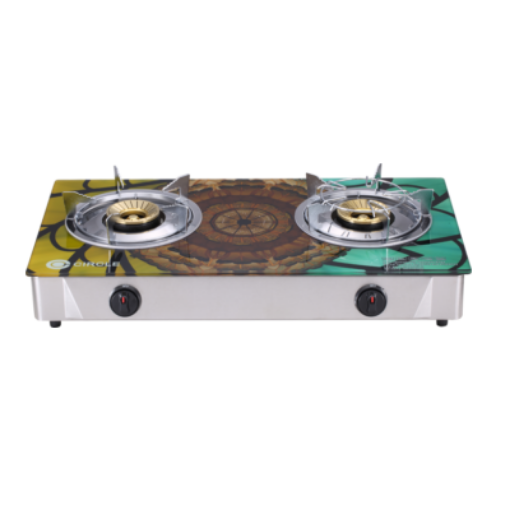 Picture of CIRCLE CABINET DOUBLE BURNER 3D-CGB-18 GLASS GAS STOVE