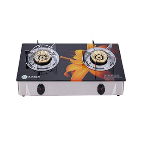 Picture of CIRCLE CABINET DOUBLE BURNER 3D-CGB-C4 GLASS GAS STOVE