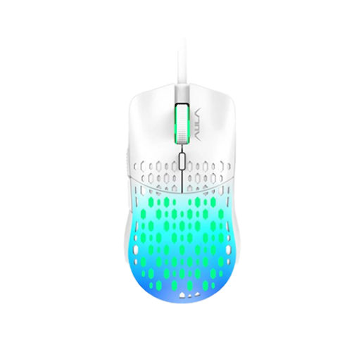Picture of Aula S11Pro Wired White (Blue+Green) Gaming Mouse